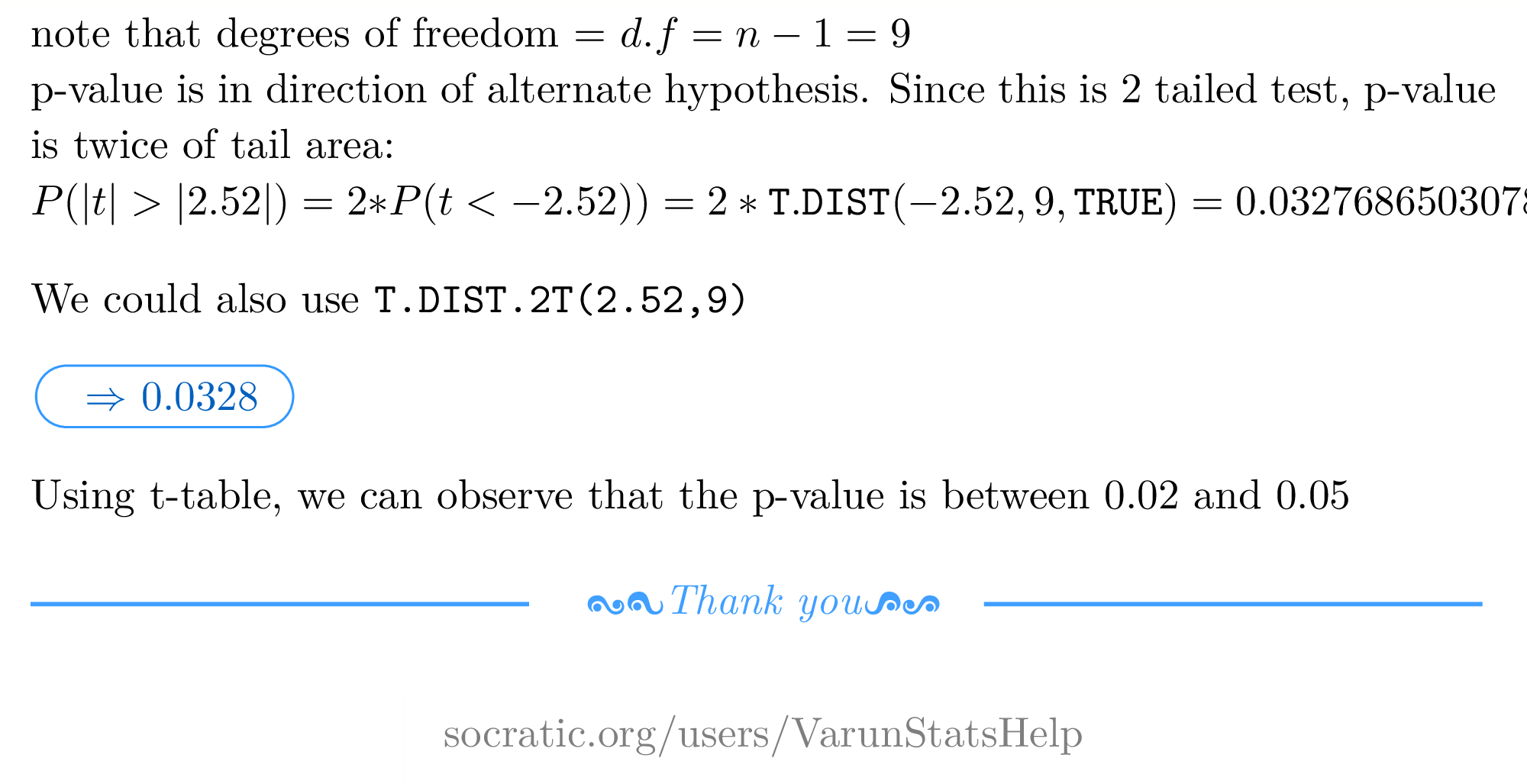 How to find on sale the t statistic